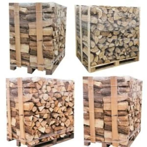 4x Palettes (2 chêne blanc + 2 Hêtre/Charme) — Bûches de 33 cm